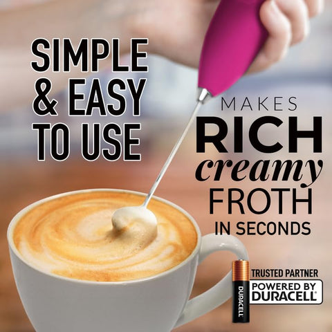 Zulay Kitchen milk frother wand battery compartment with batteries included