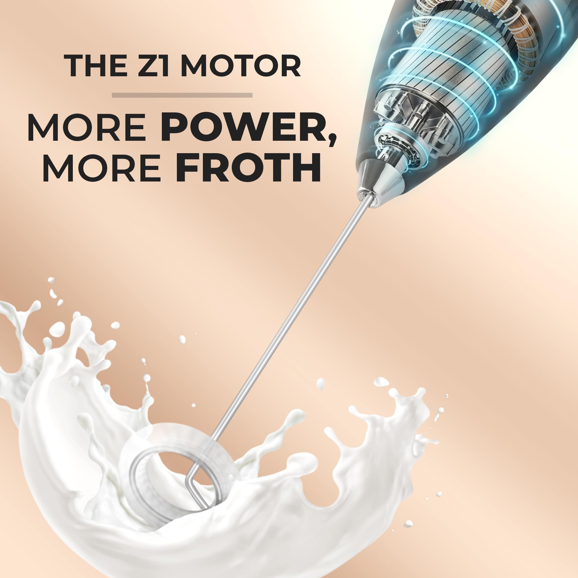 Zulay Kitchen milk frother wand easy cleaning with quick rinse.