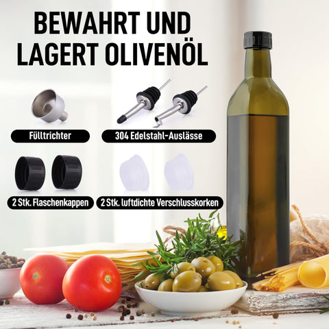 Zulay Kitchen olive oil dispenser bottle dust cap preserves flavor between uses