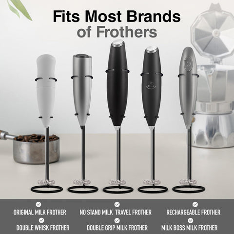 Zulay Kitchen Original Frother Stand keeps your counter organized and clutter-free.
