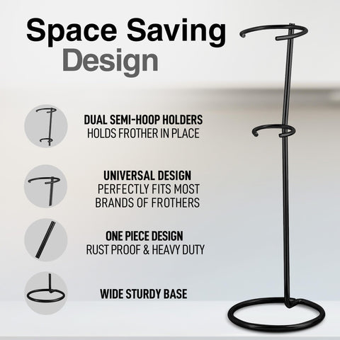 Zulay Kitchen Original Frother Stand rust-resistant material for long-lasting durability.