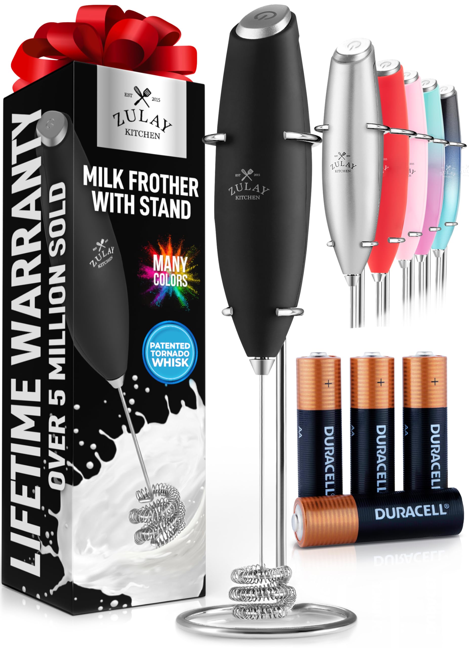 Zulay Kitchen Patented Tornado Triple Whisk foams cafe-quality coffee at home