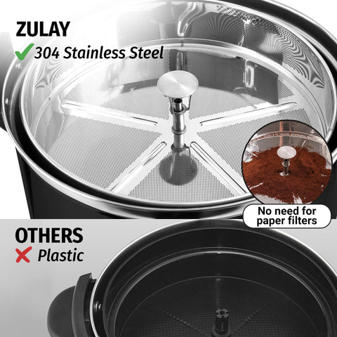 Zulay Kitchen percolator brew-spout in action for quick, continuous serving.
