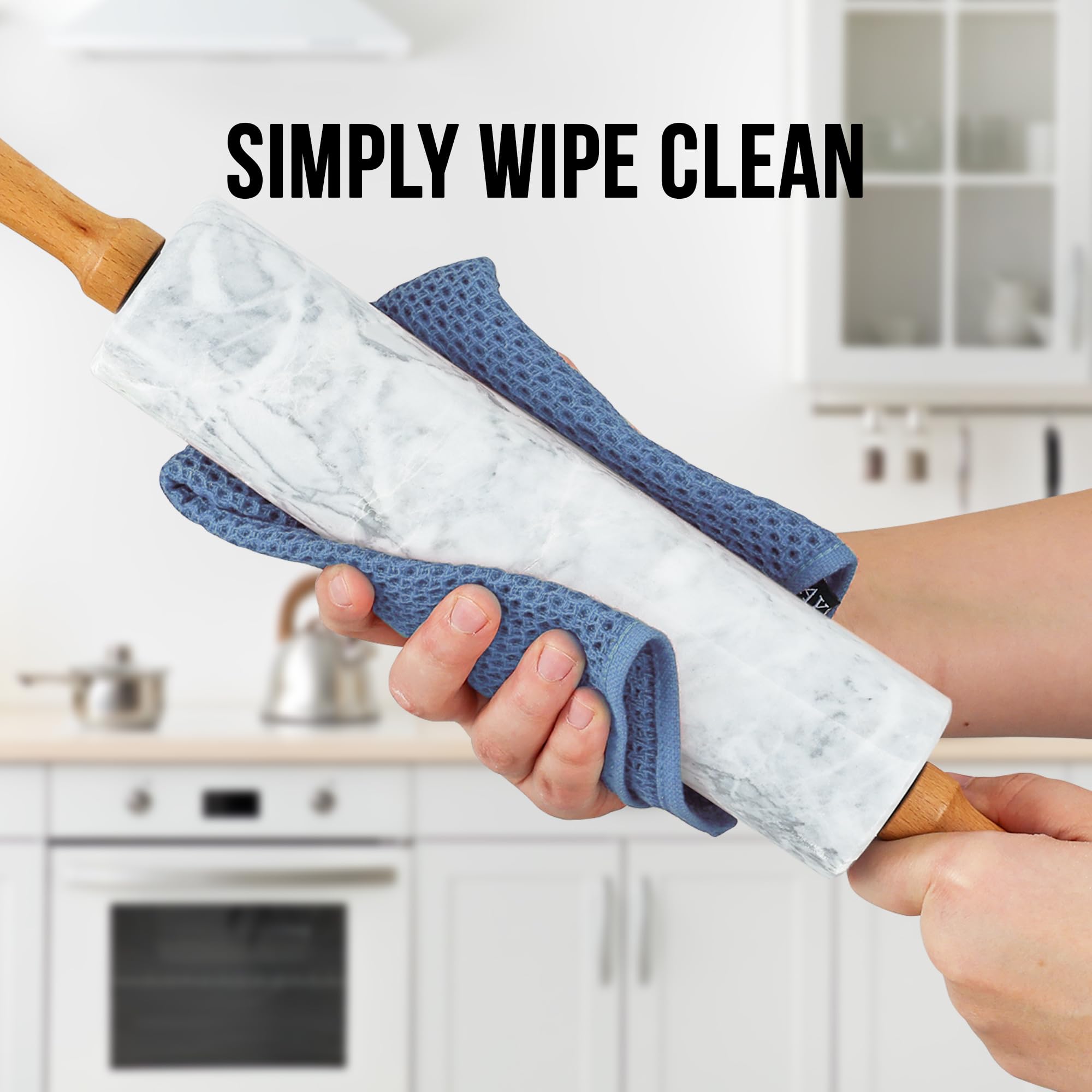 Polished marble of Zulay rolling pin adds durability and elegance