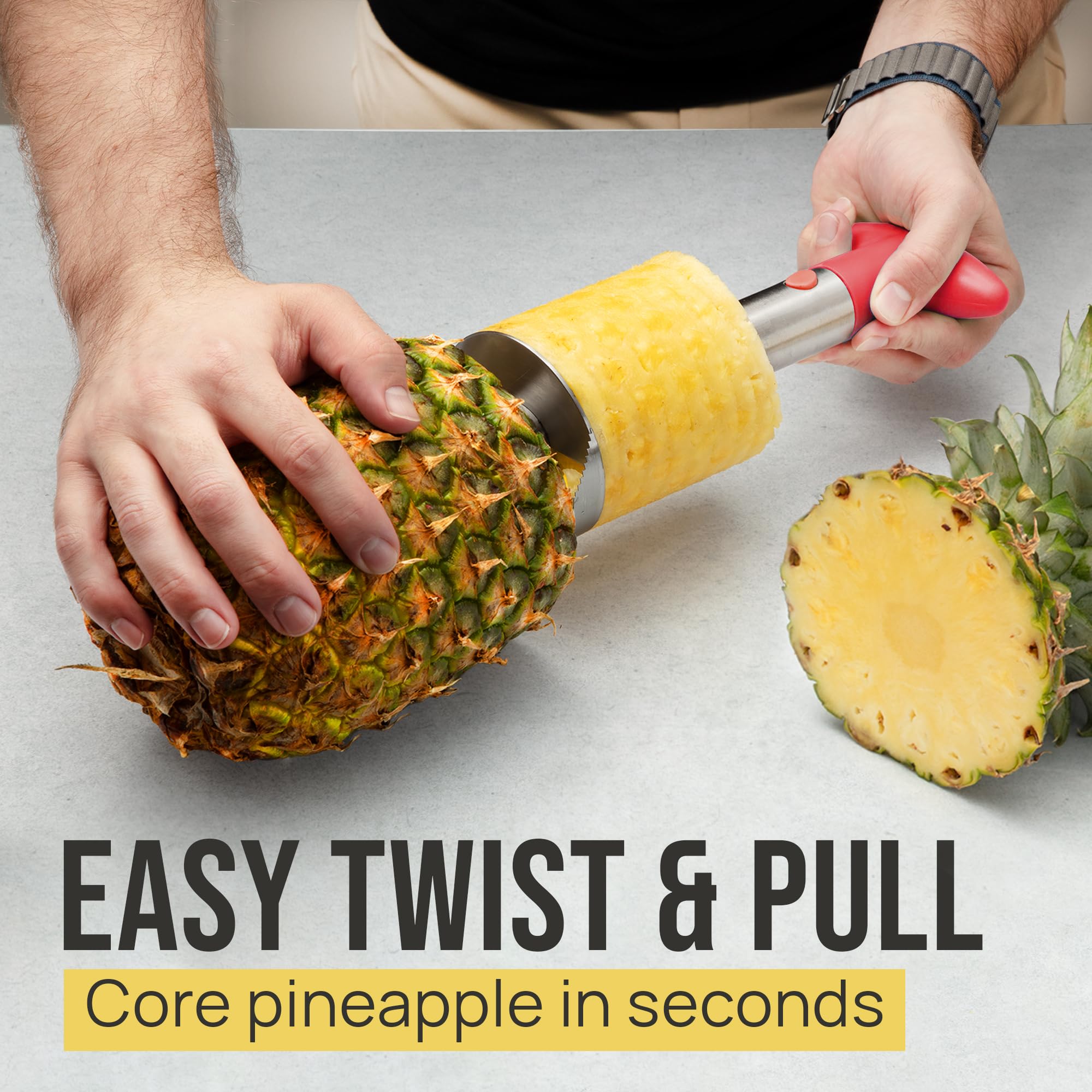 Zulay Kitchen portable pineapple corer for on-the-go prep.