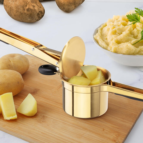 Zulay Kitchen rust-resistant stainless steel ricer for durable performance.