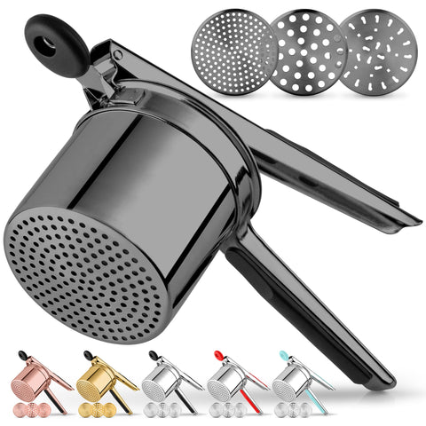 Zulay Kitchen premium potato ricer with deep 15oz basket for large batches.