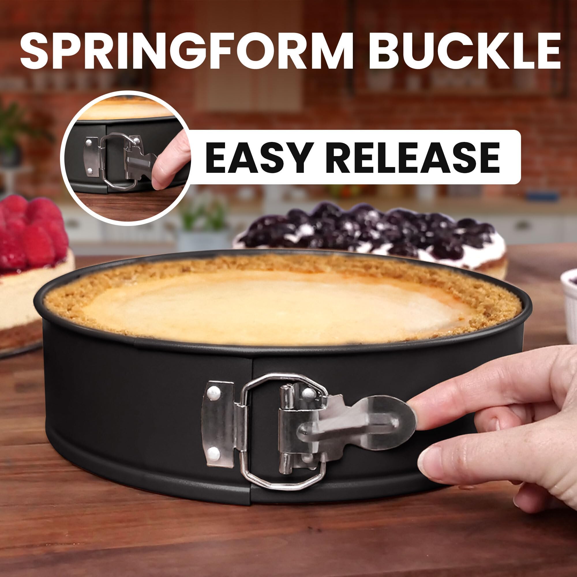Zulay Kitchen 9-Inch pan withstands up to 450F for versatile bakes