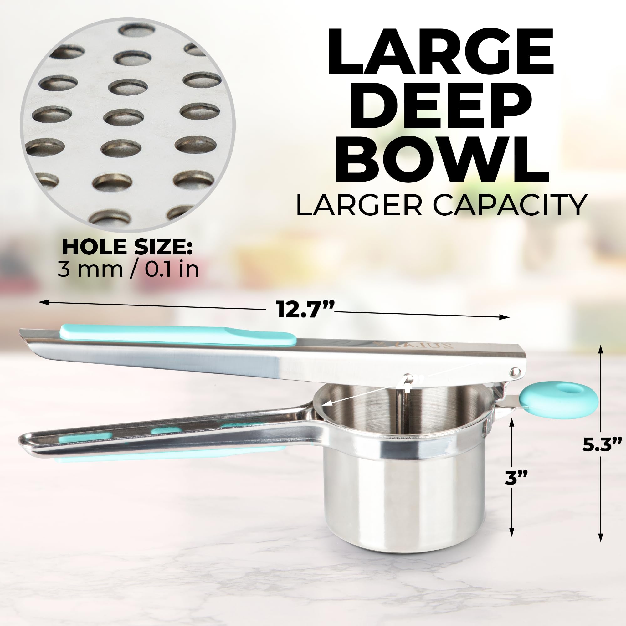 Zulay Kitchen wide press-action rod delivers smooth, consistent extrusion.