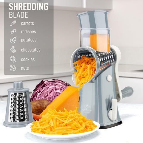 Dishwasher-safe hopper and blades simplify cleanup after use.
