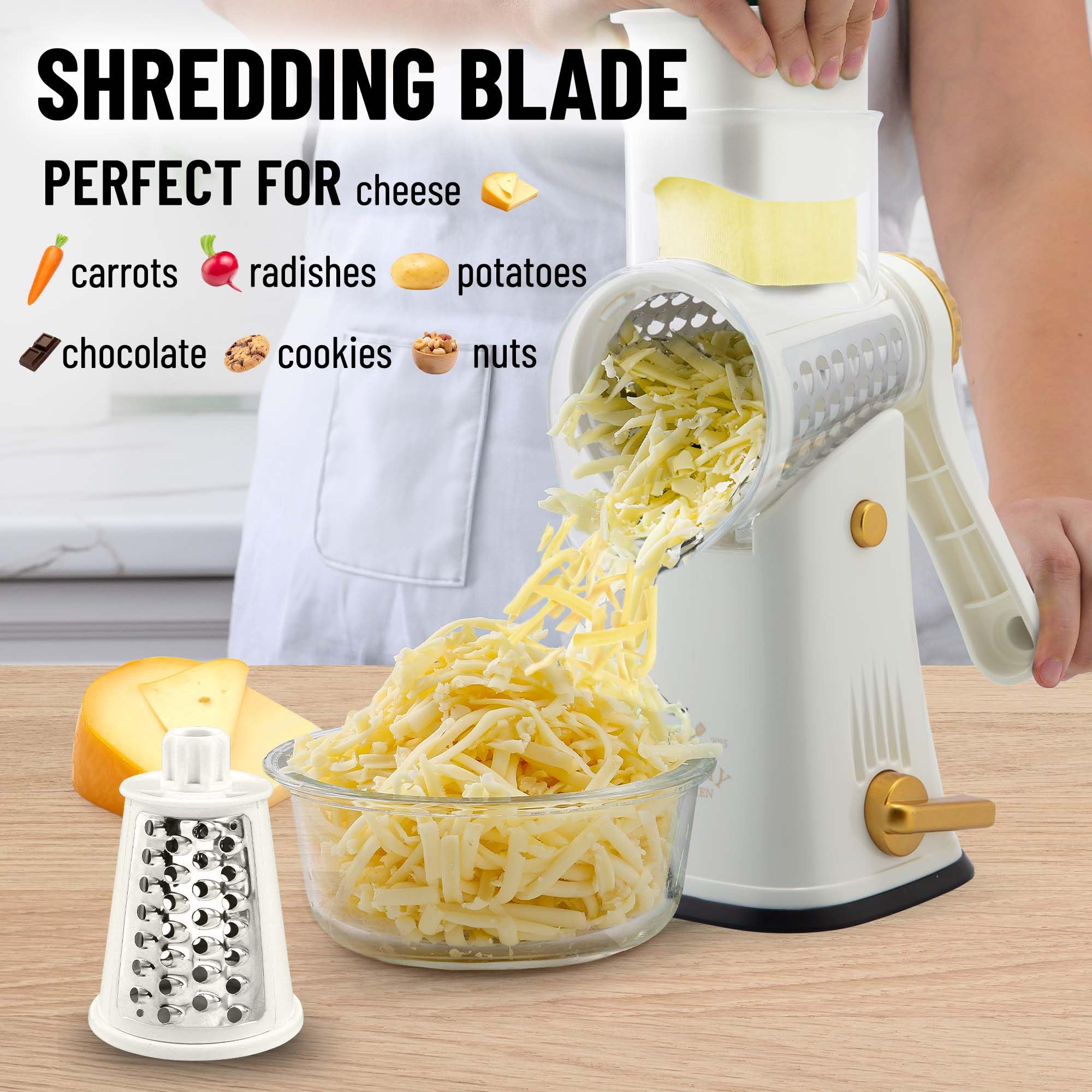 Zulay Kitchen ergonomic handle allows easy one-handed operation.