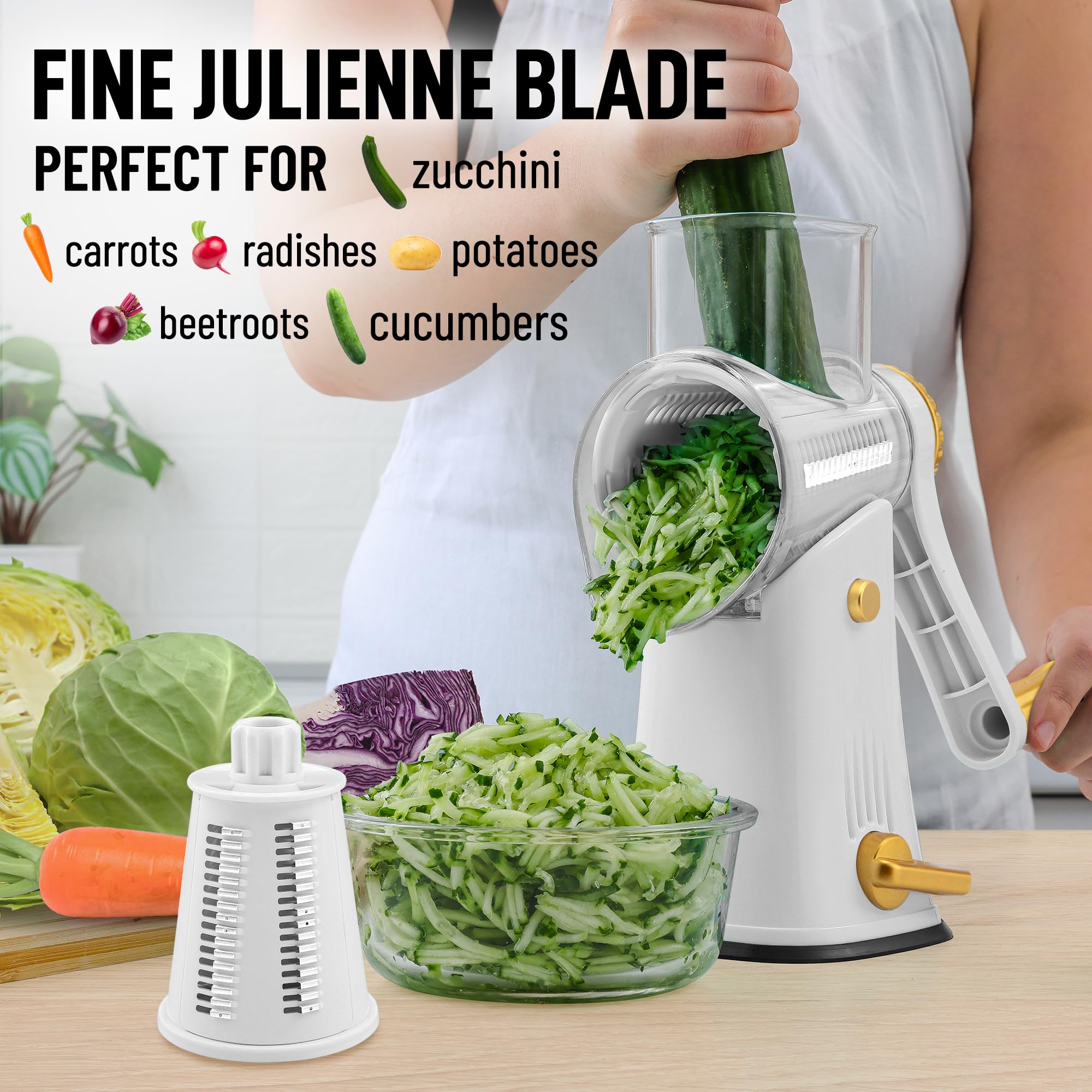 Zulay Kitchen suction base provides stable gripping on countertops.