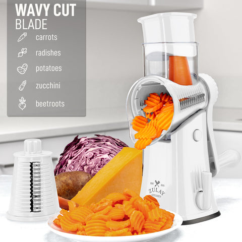 Suction base securely attaches Zulay Kitchen grater to a clean counter