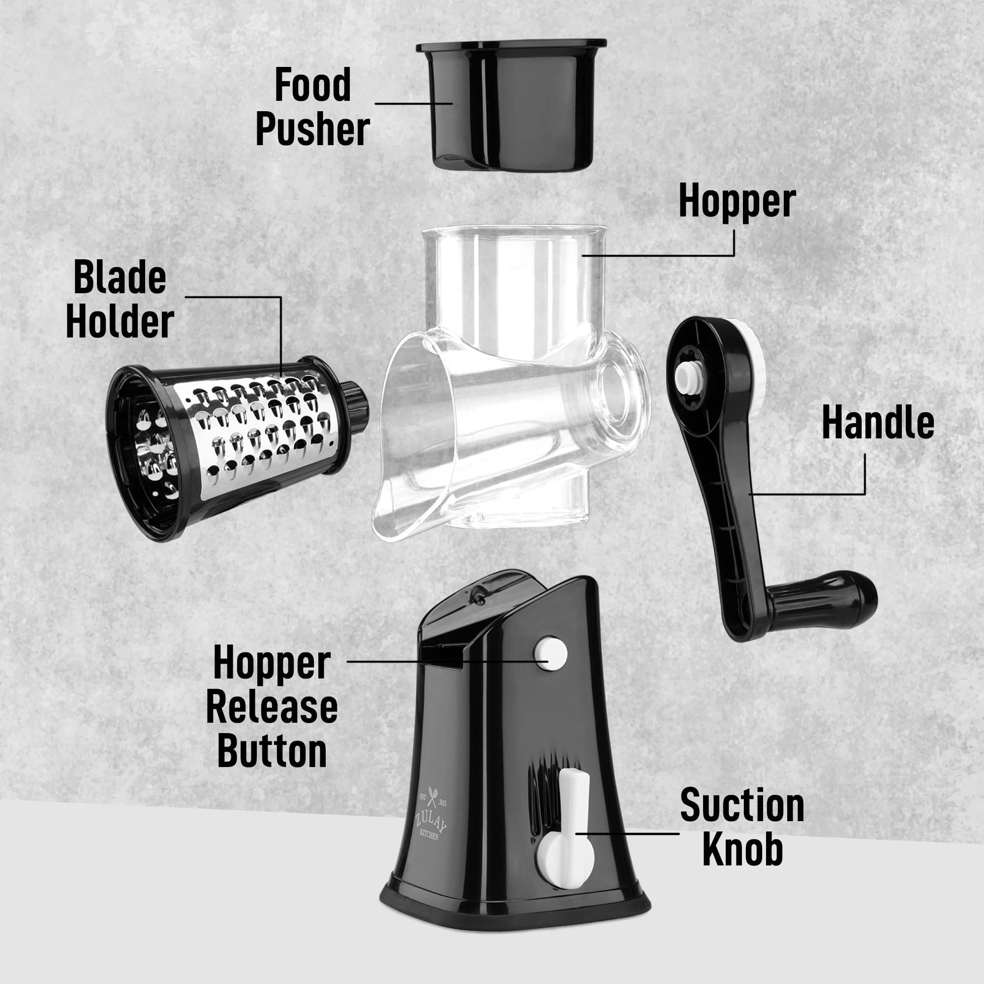 Zulay Kitchen safety-forward design ensures comfortable, user-friendly grating.