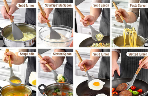 Zulay Kitchen silicone heads offer heat resistance up to 464°F for versatile cooking.