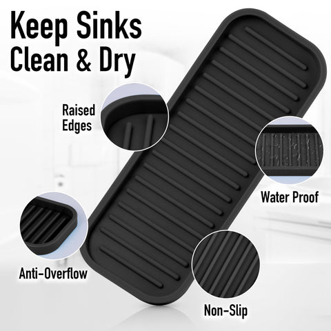 Zulay Kitchen sink tray keeps sponge, brushes, and soap neatly organized.