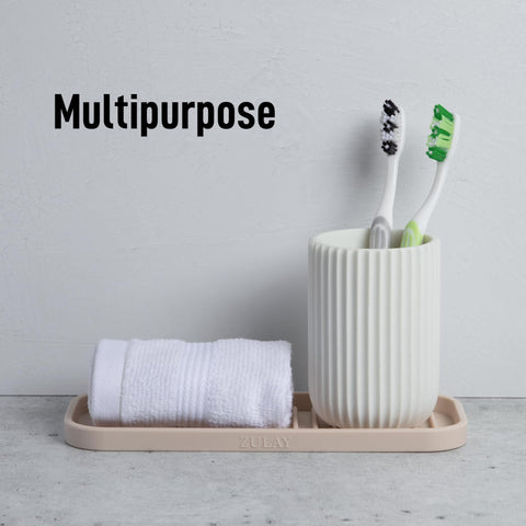 Zulay Kitchen silicone sponge holder in bathroom for cosmetics and small items