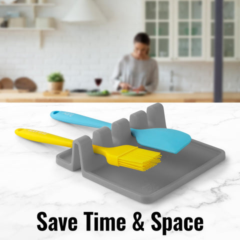 Two-pack Zulay silicone utensil rest, ideal for gifting or multiple stations