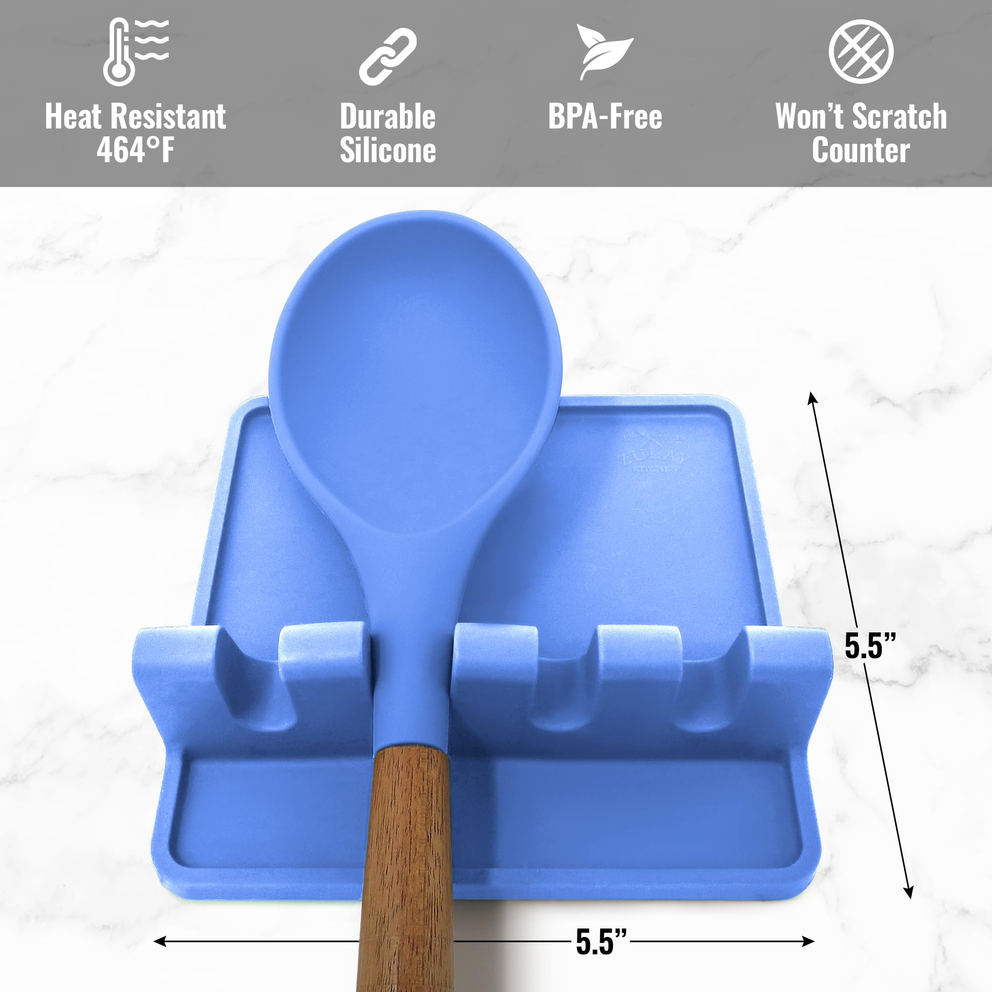Zulay Kitchen dishwasher-safe utensil rest for quick cleanup after meals.