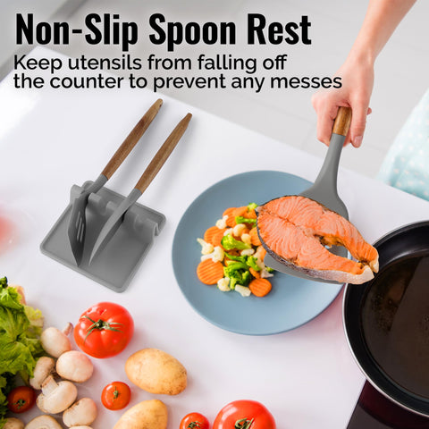 Dishwasher-safe Zulay utensil rest for quick cleanup after cooking