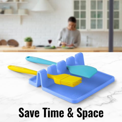 Zulay Kitchen silicone utensil rest stovetop organization for efficient cooking.
