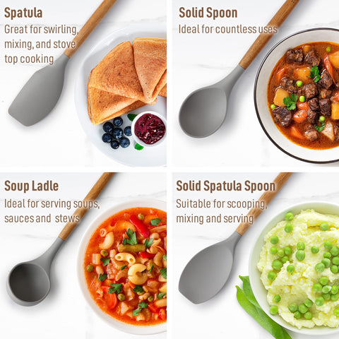 Zulay Kitchen silicone utensils protect pans while delivering flexible stirring and flipping.