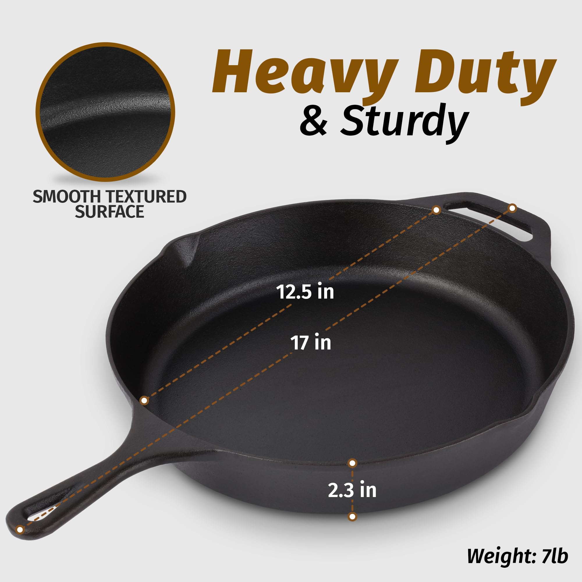 Zulay Kitchen skillet being transferred from oven to grill for seamless cooking.