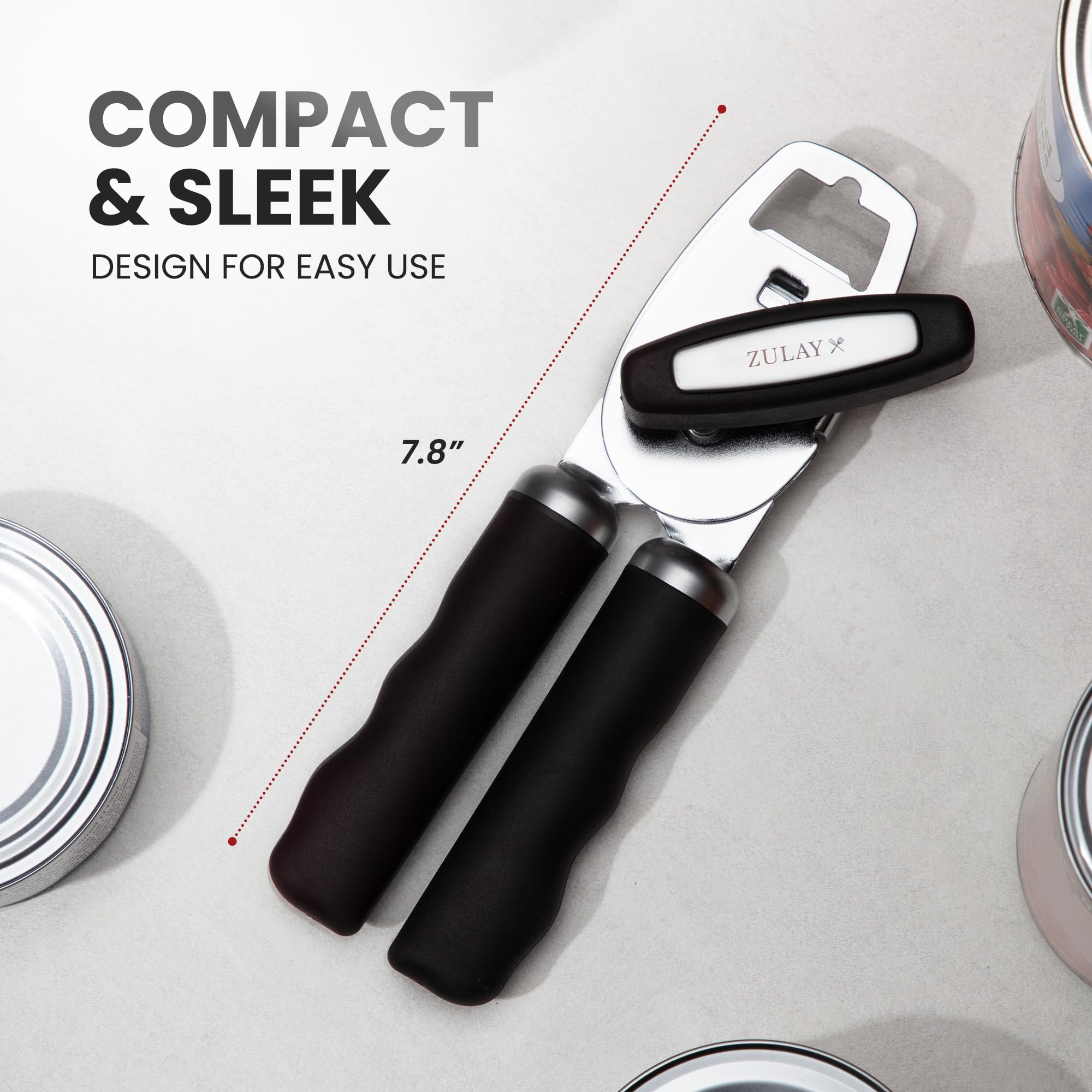 Zulay Kitchen soft grip handles offer comfortable, slip resistant control