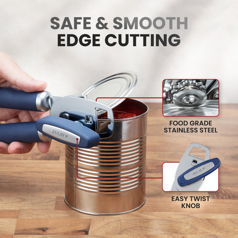 Zulay Kitchen soft grip handles provide comfortable control during use.