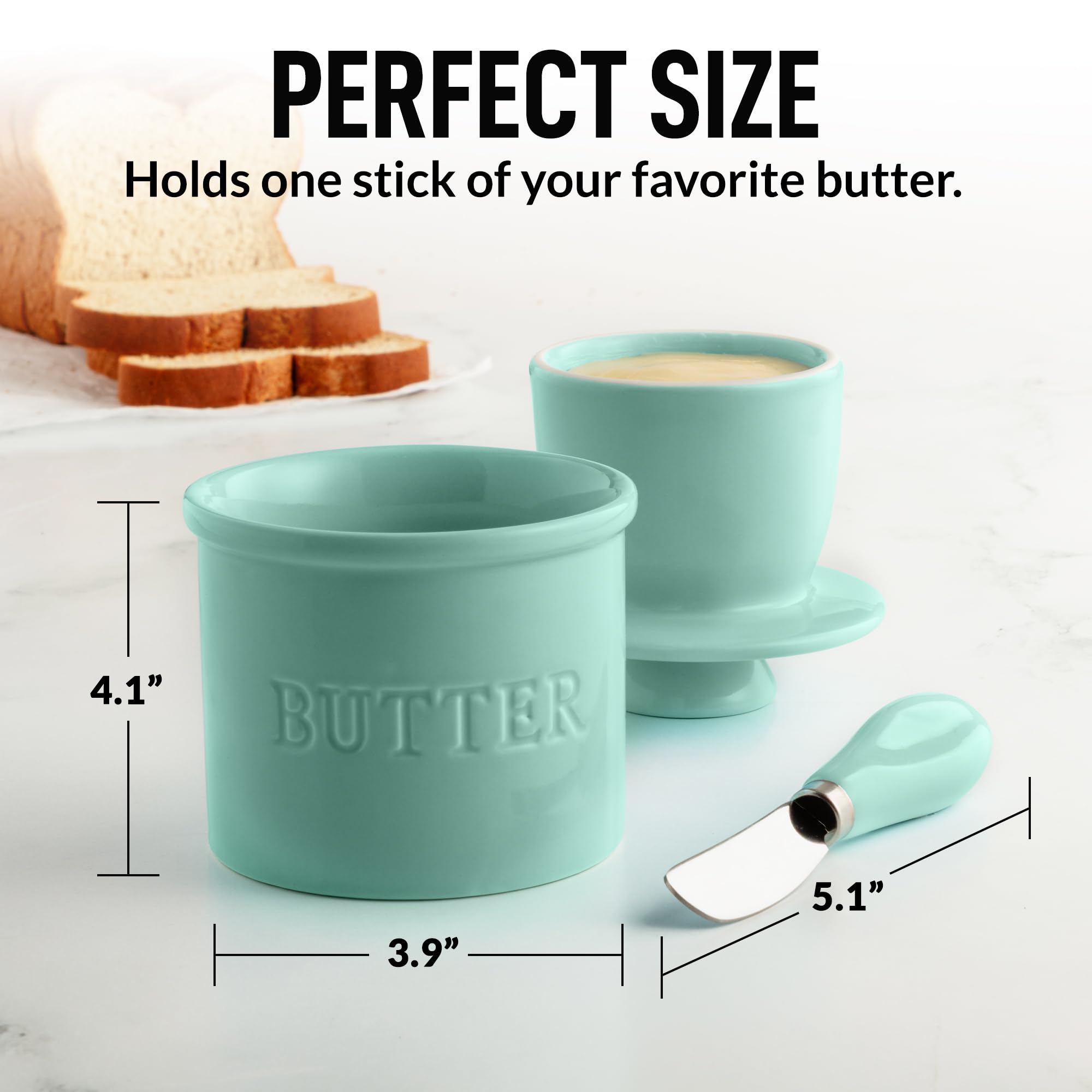 Zulay Kitchen mint finish keeps spreads ready for toast.