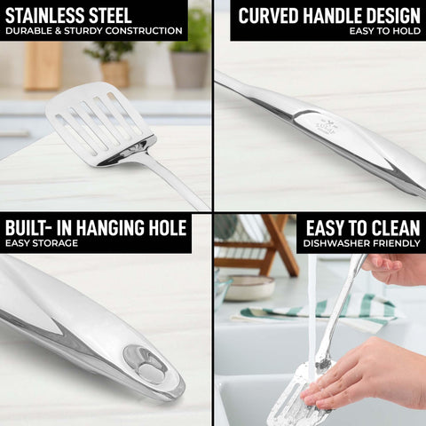 Zulay Kitchen ladle: robust tool for soups and stews with a steady grip.