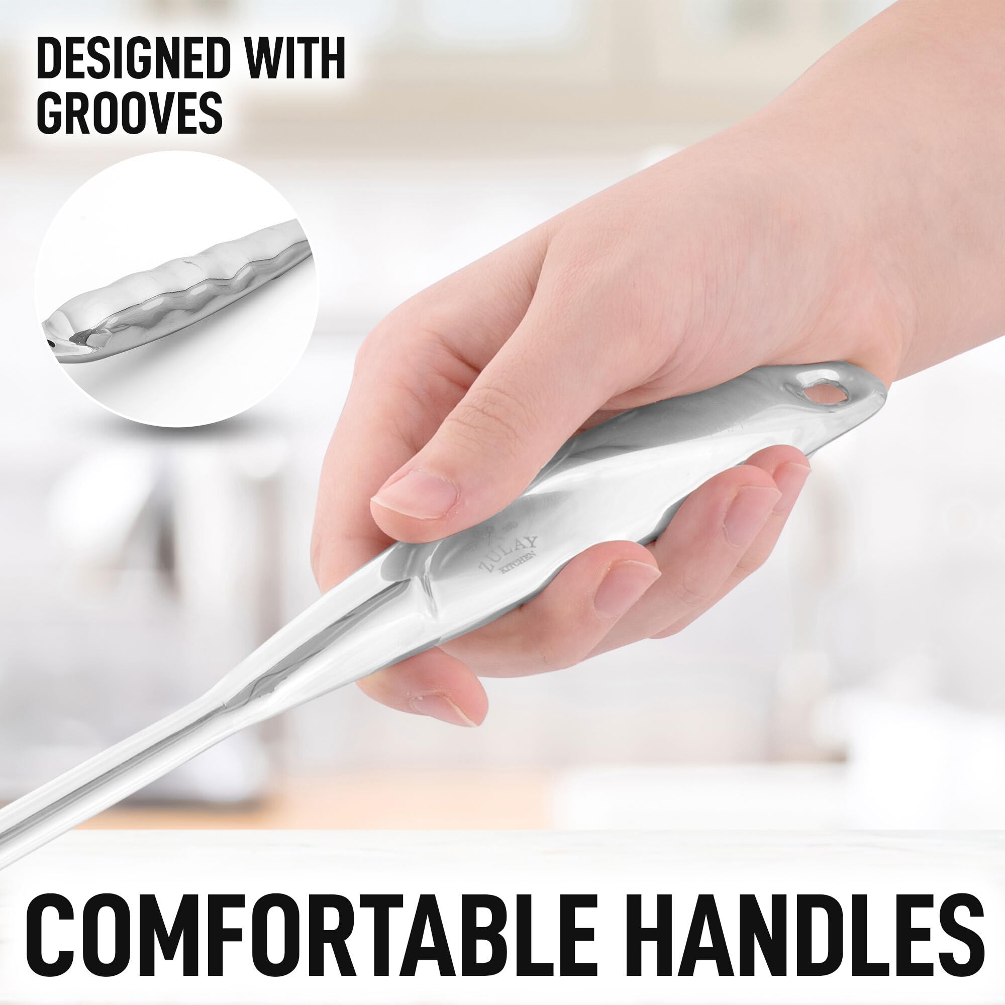 Zulay Kitchen non-slotted spatula: smooth edge for gentle flips and stirring.