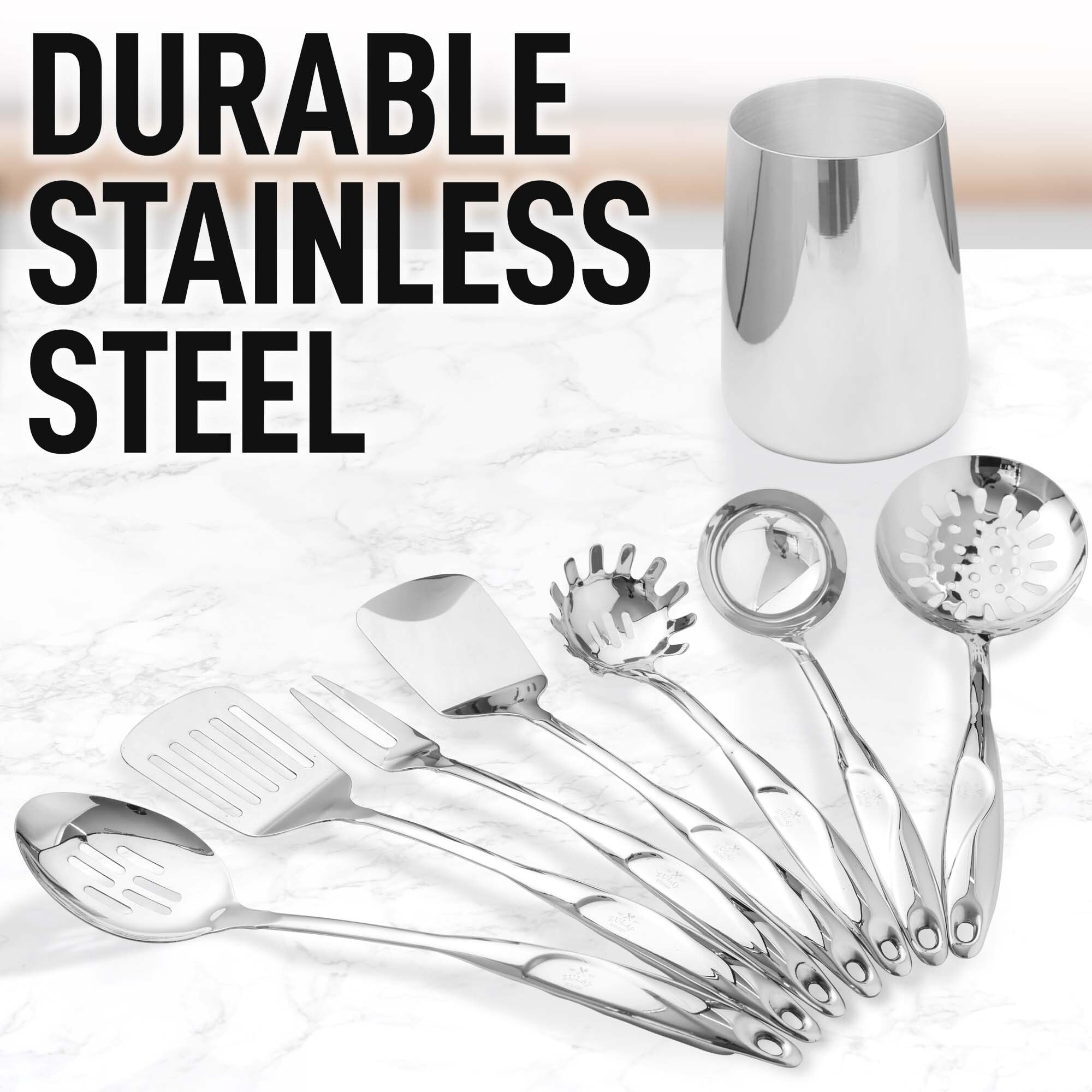 Zulay Kitchen spaghetti server: sturdy tool for lifting and portioning pasta.