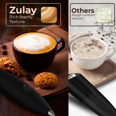 Zulay Kitchen Easy-clean frother with stand keeps counters tidy