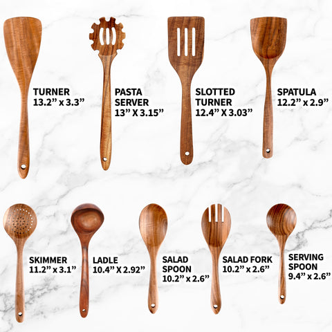 Zulay Kitchen teak ladle ready for serving soups and stews