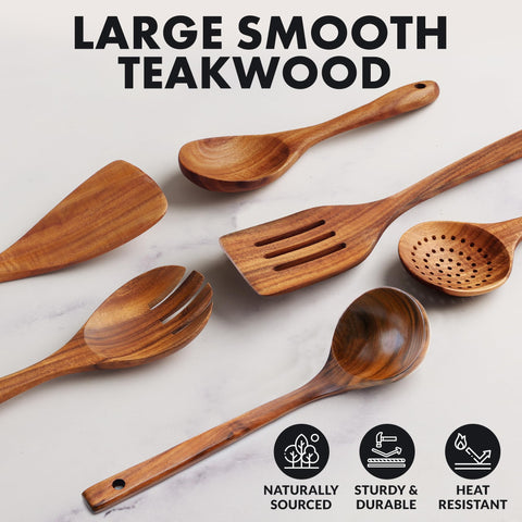 Zulay Kitchen teak-salad-spoons captures precise tossing for salads.