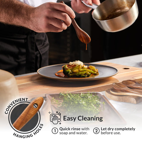 Zulay Kitchen teak ladle for soups and stews