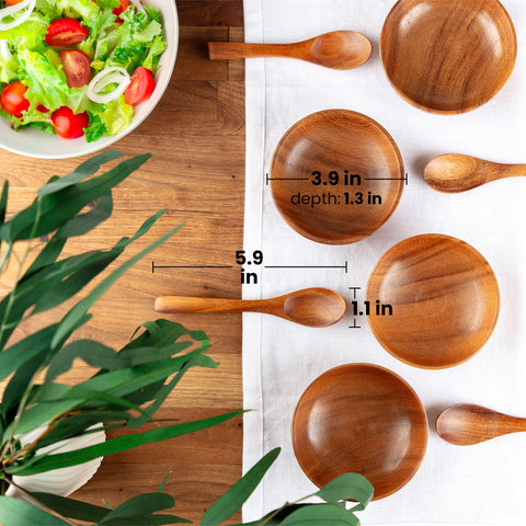 Zulay Kitchen teak wood spoons on a smooth finish for easy dipping.