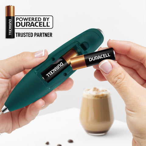 Zulay Kitchen Tornado frother frothing almond milk for non-dairy drinks