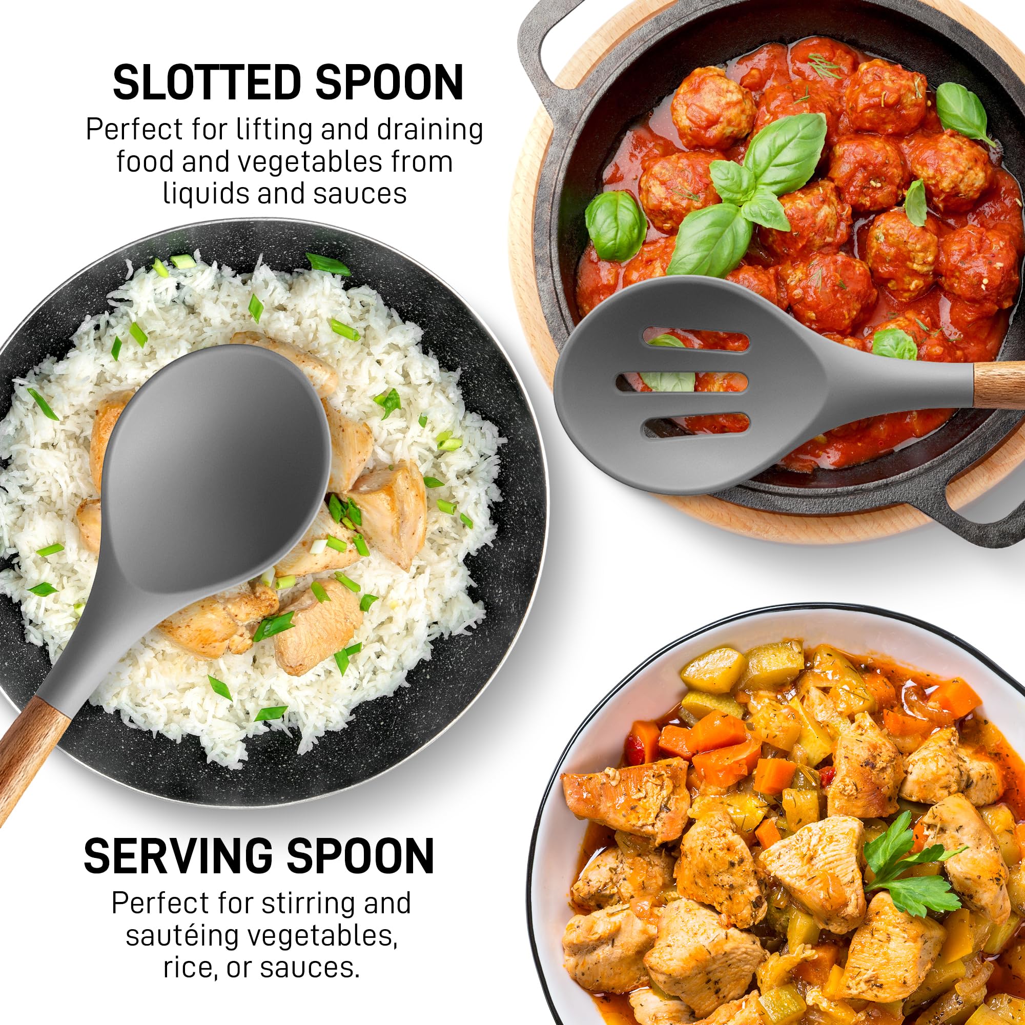 Zulay Kitchen non-stick-safe design: scratch-free cooking for coated cookware.