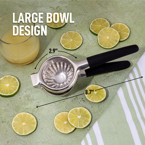 Zulay Lemon Squeezer showing blue grip handle for comfortable squeezing.