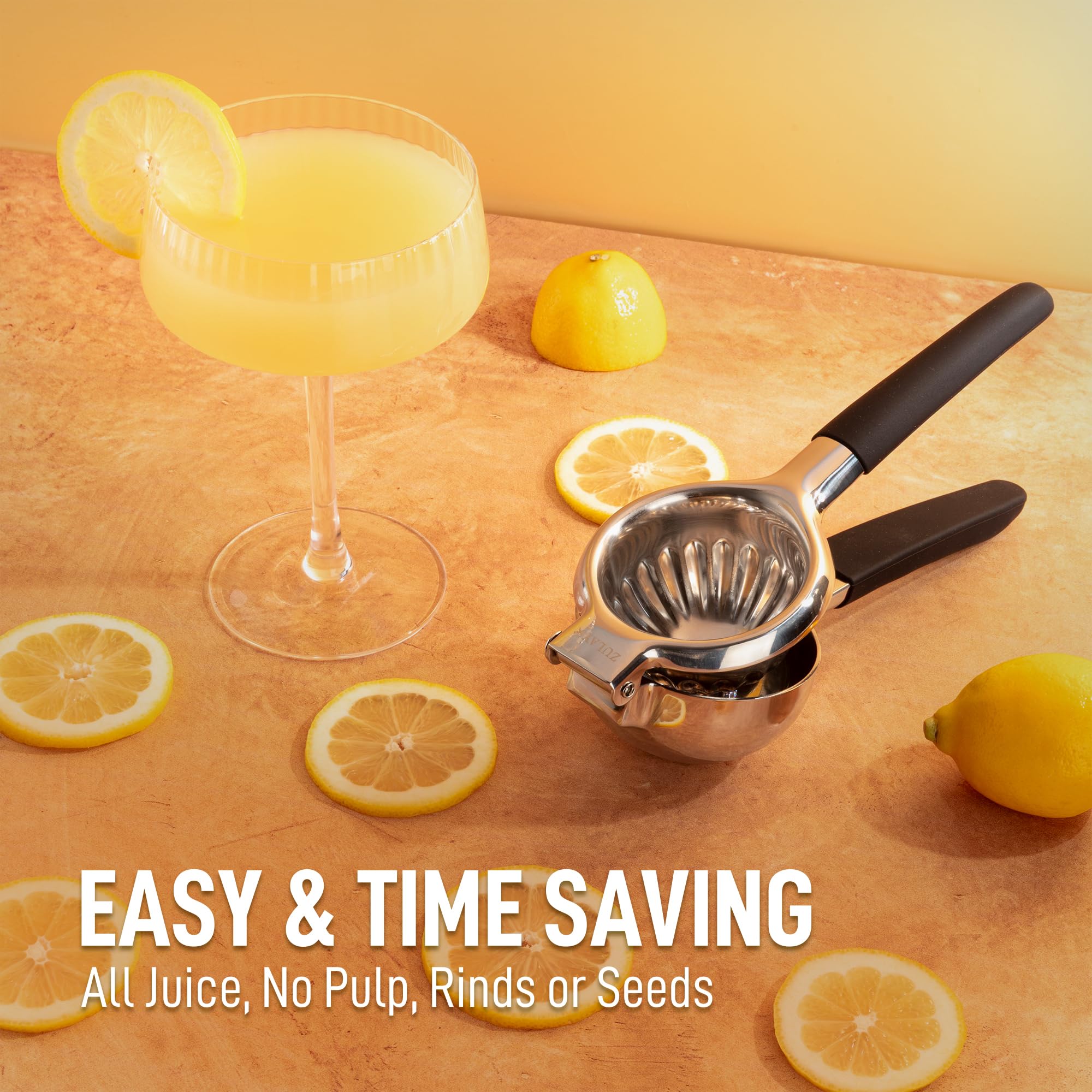 Zulay Squeezer produces seed-free juice from lemons and limes.