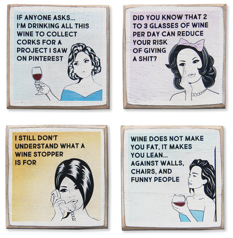 Zumatico wine coasters with holder protect surfaces and prevent water rings