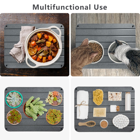 ZumenDa stone-like surface protects counters while drying bowls and utensils.