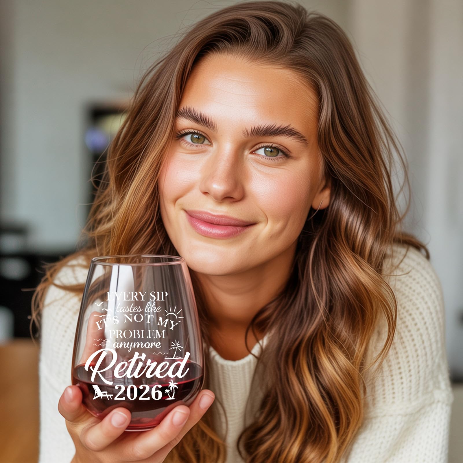Zunaked chic retirement glass ideal for party toasts and gifts