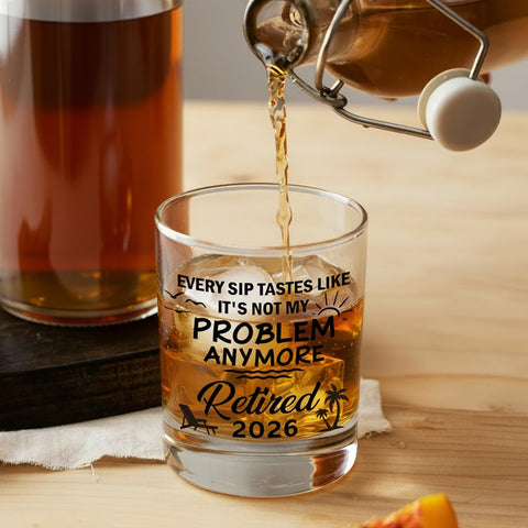 Zunaked whiskey glass engraving Every Sip Tastes Like It's Not My Problem