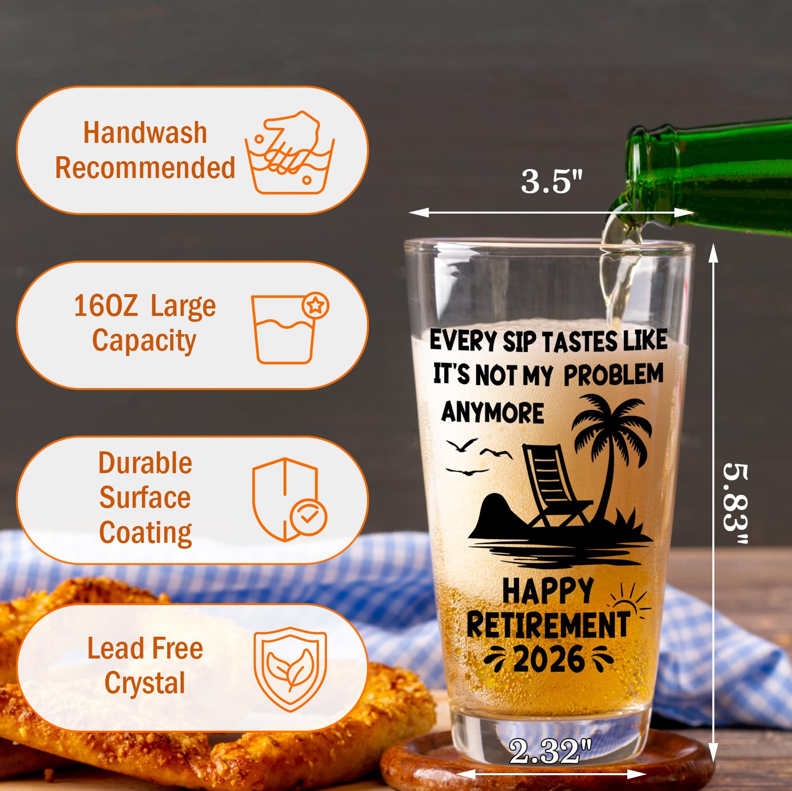 Zunaked lead-free thick glass for durability in everyday toasts.