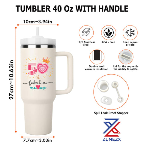 ZUNEZX 1975 quote tumbler as a heartfelt gift for her turning fifty
