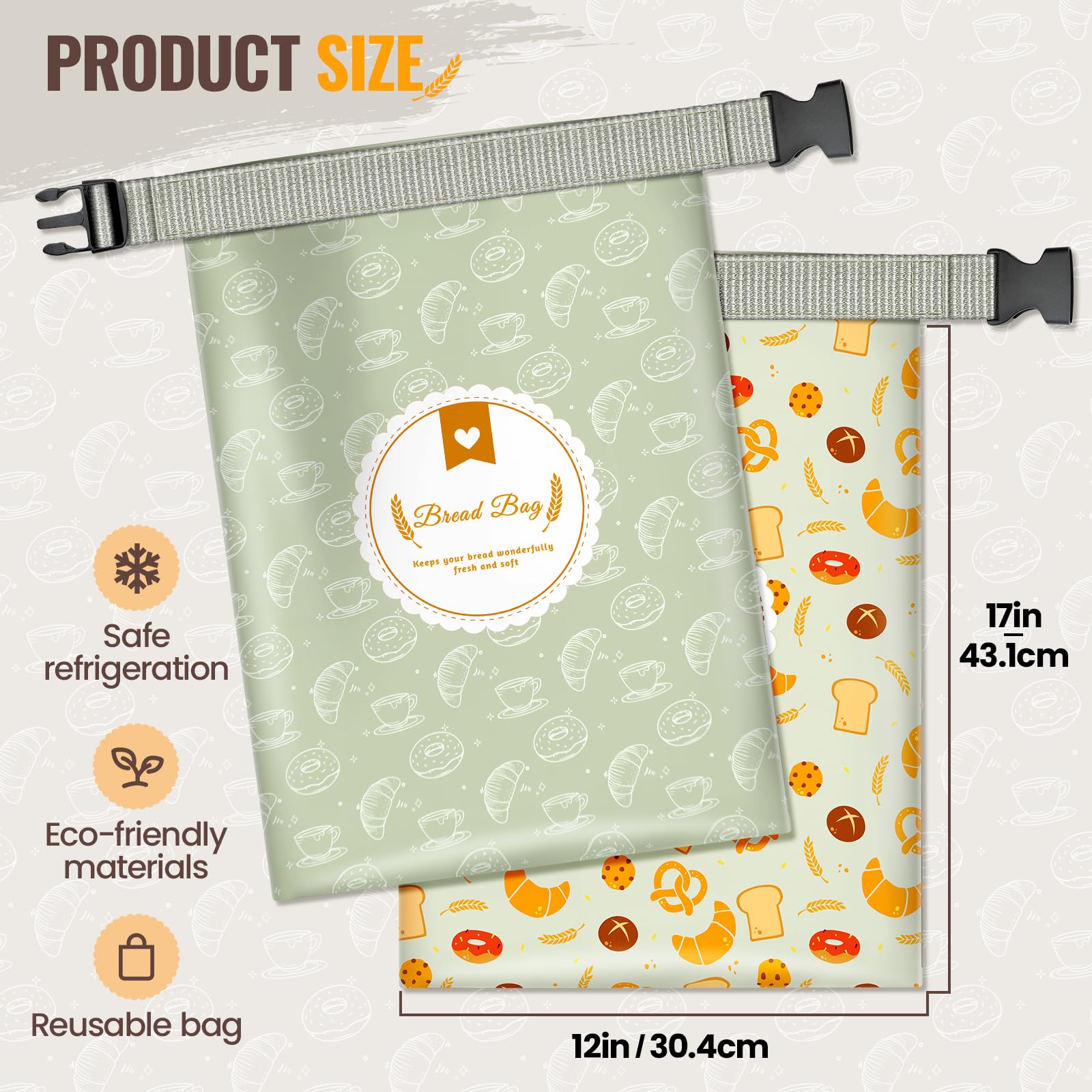 Zunmial 17x13 inch bag in use fits a loaf and keeps it moist