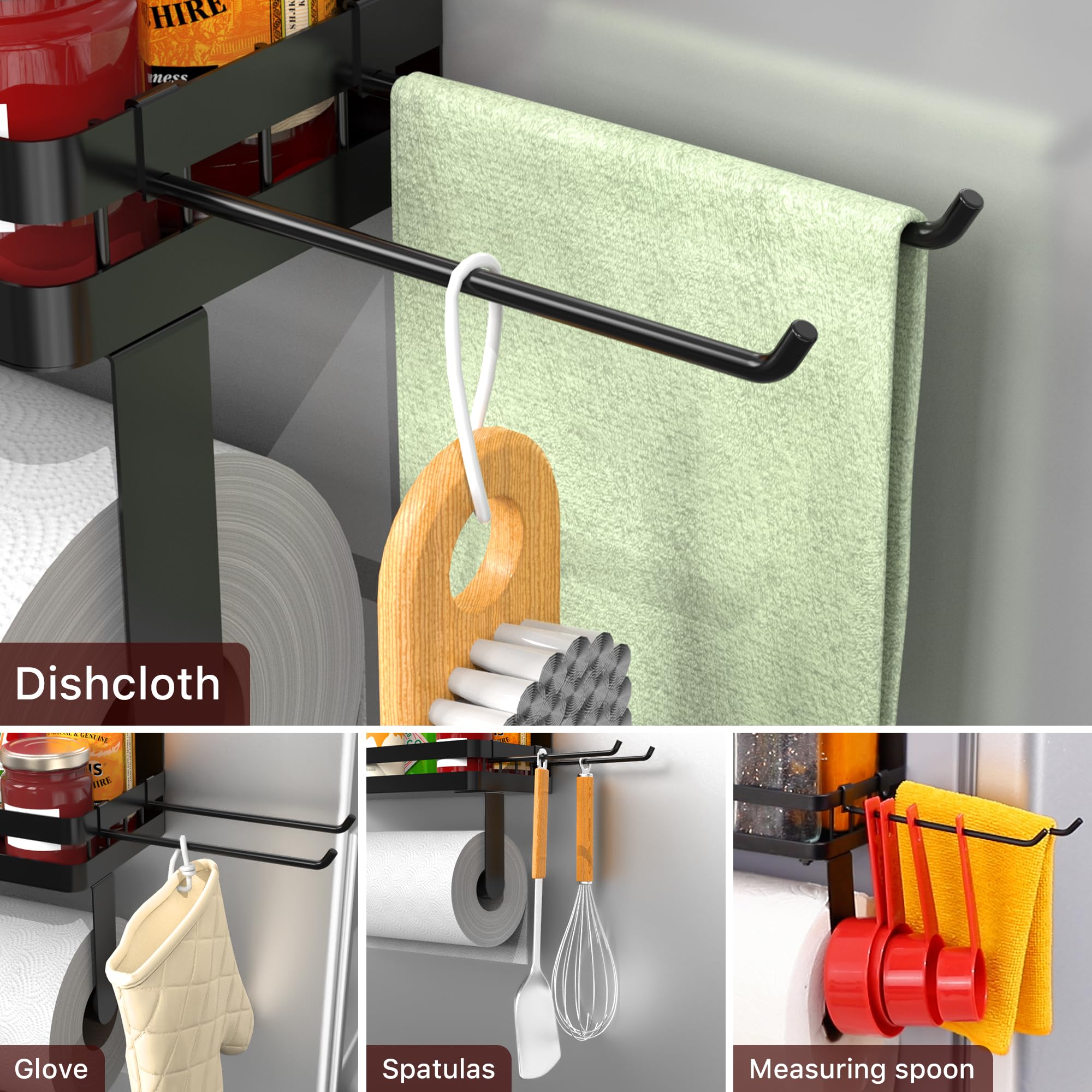 ZUNTO matte black metal finish looks durable and complements modern kitchens.